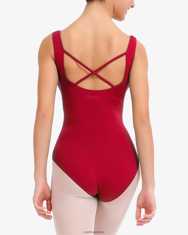 Repetto F4XL451 Women Large Straps Leotard Clothing Garnet-Colored