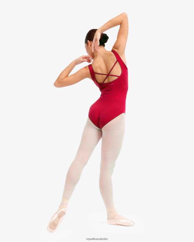 Repetto F4XL451 Women Large Straps Leotard Clothing Garnet-Colored