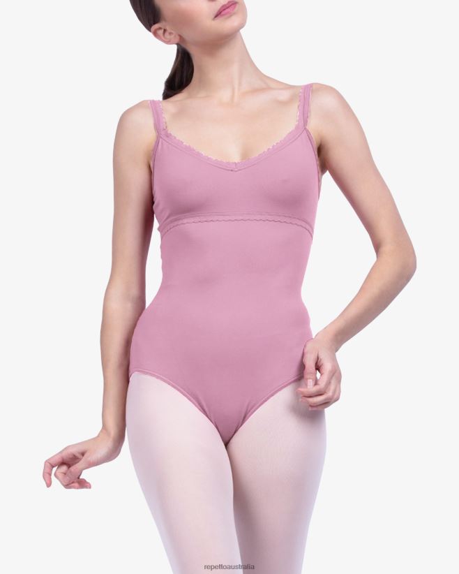 Repetto F4XL452 Women Fancy Finishing Details Leotard Clothing Pinky