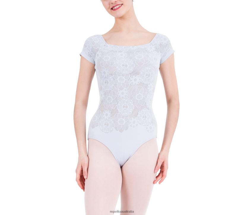 Repetto F4XL460 Women Short Sleeves Lace Leotard Clothing Fashion