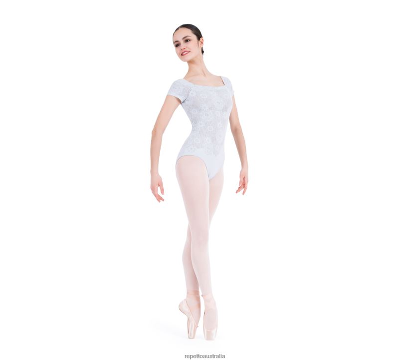 Repetto F4XL460 Women Short Sleeves Lace Leotard Clothing Fashion
