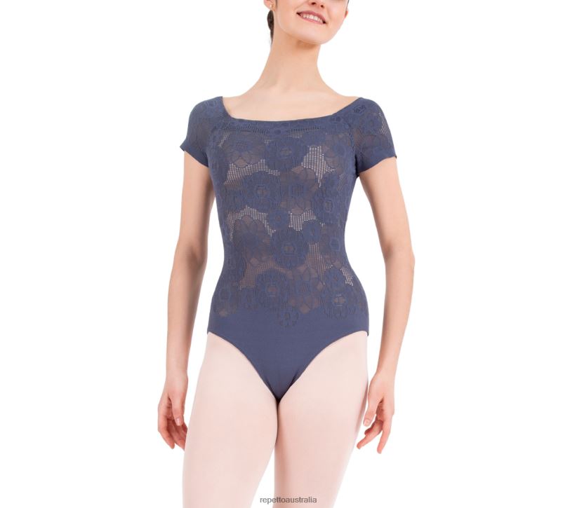 Repetto F4XL468 Women Short Sleeves Lace Leotard Clothing Fashion