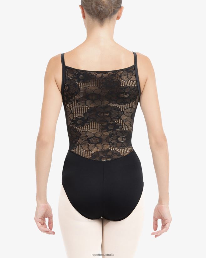 Repetto F4XL474 Women Leotard With Lace In The Back Clothing Black