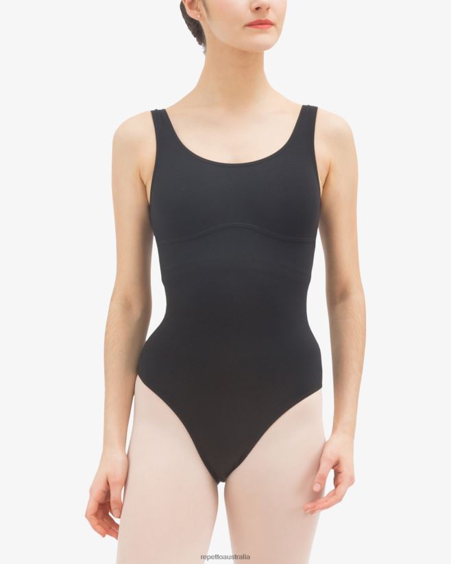 Repetto F4XL477 Women Large Straps Leotard Clothing Black