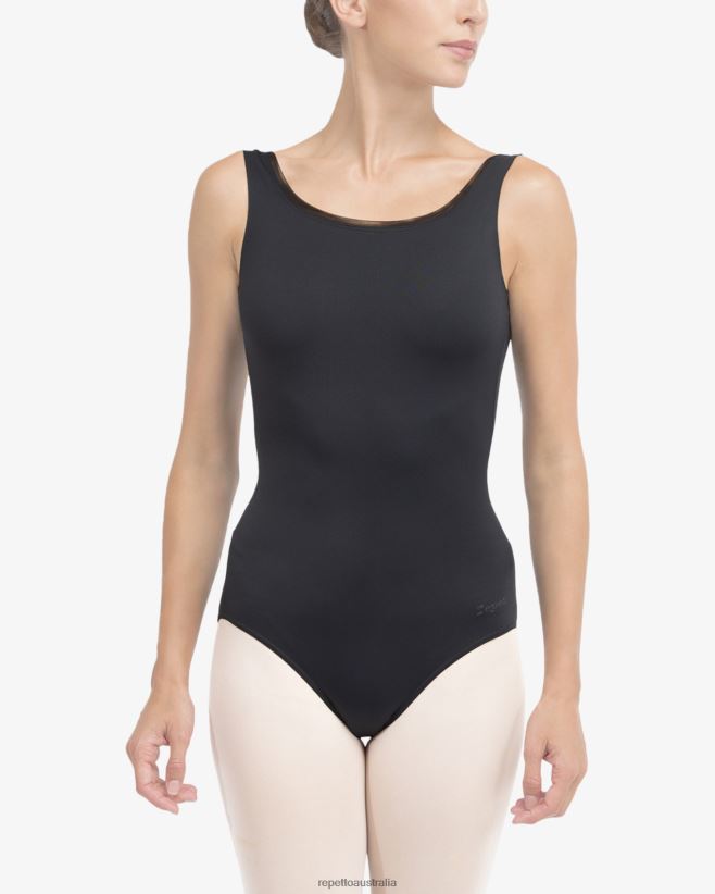 Repetto F4XL478 Women Leotard With Large Neckline On The Back Clothing Black
