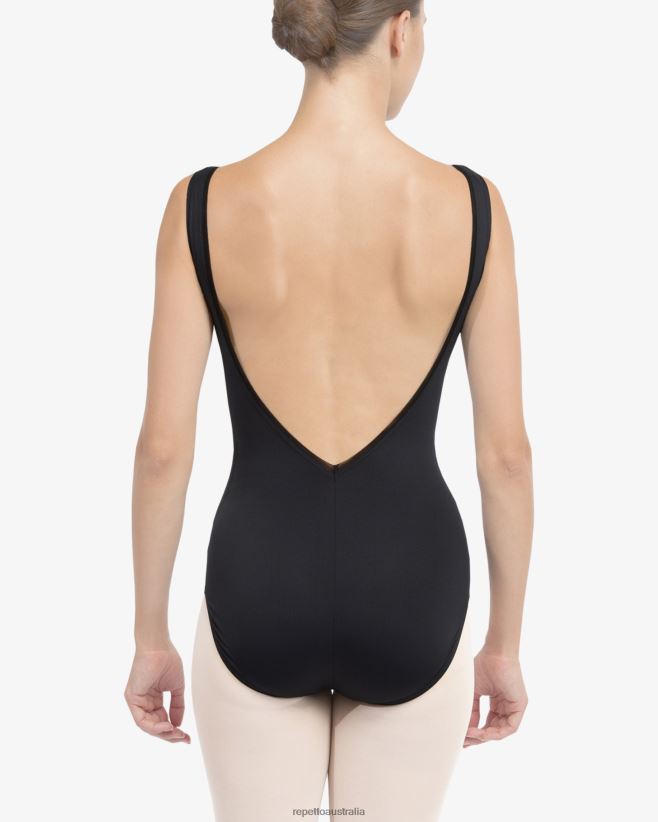 Repetto F4XL478 Women Leotard With Large Neckline On The Back Clothing Black