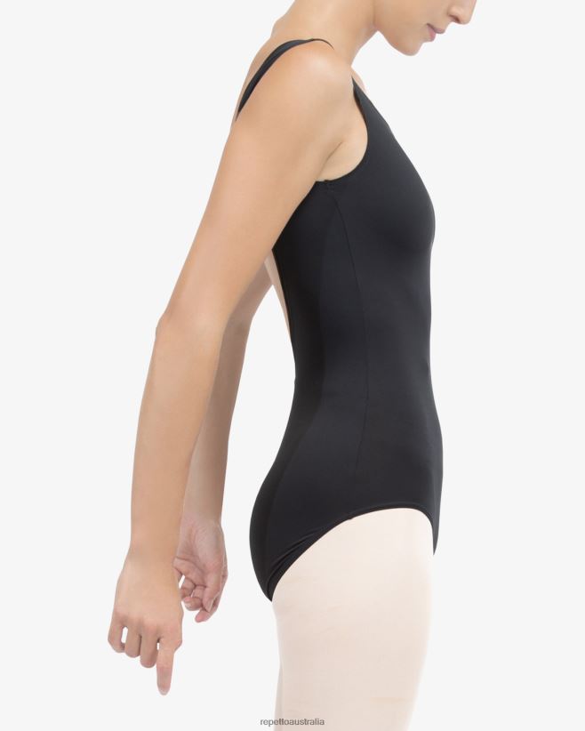Repetto F4XL478 Women Leotard With Large Neckline On The Back Clothing Black