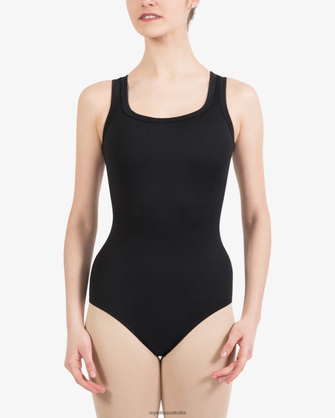 Repetto F4XL481 Women Fishnet Racer Back Leotard Clothing Black