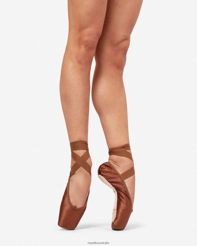 Repetto F4XL564 Women Alicia Pointe Shoes - Large Box Hard Sole Footwear Ice Brown