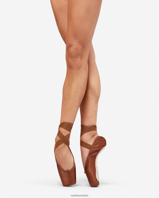 Repetto F4XL564 Women Alicia Pointe Shoes - Large Box Hard Sole Footwear Ice Brown
