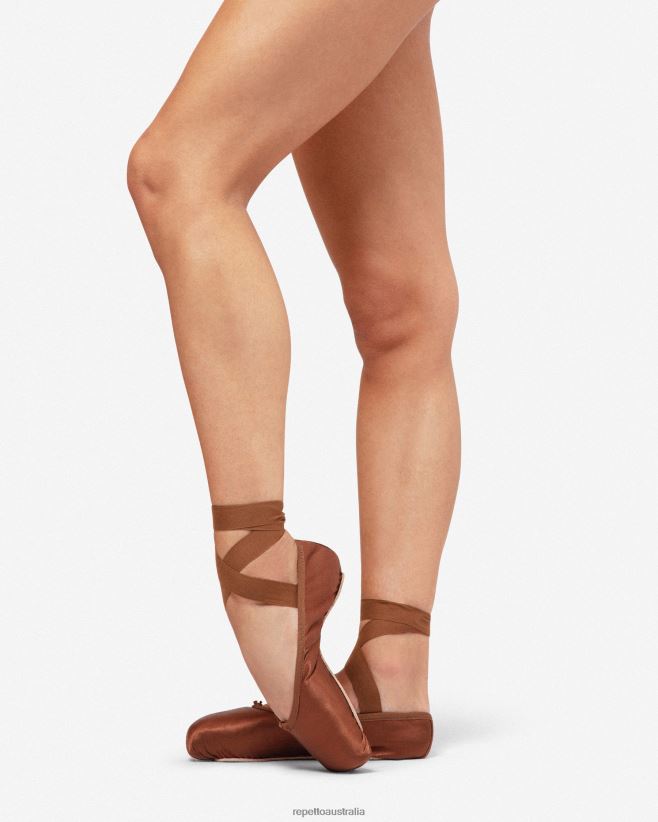 Repetto F4XL564 Women Alicia Pointe Shoes - Large Box Hard Sole Footwear Ice Brown