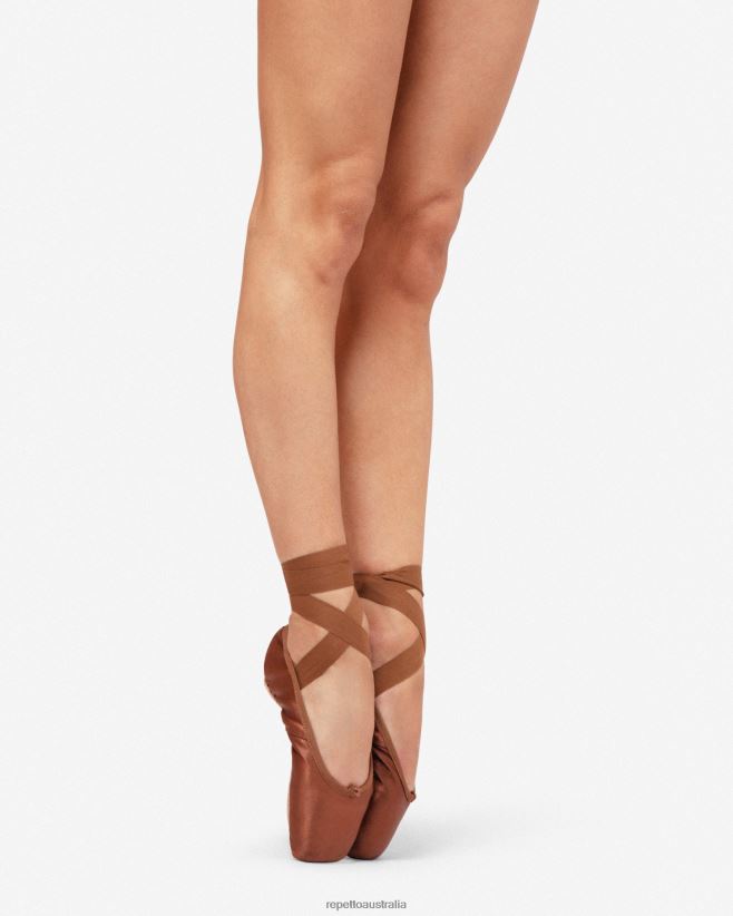 Repetto F4XL565 Women Julieta Pointe Shoes - Medium Box Soft Sole Footwear Ice Brown