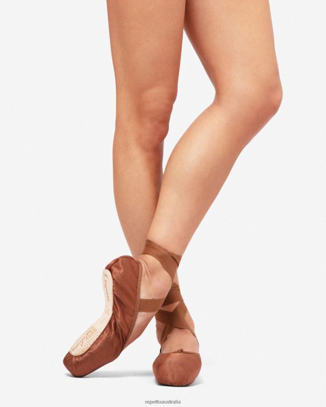 Repetto F4XL565 Women Julieta Pointe Shoes - Medium Box Soft Sole Footwear Ice Brown