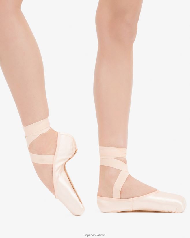 Repetto F4XL569 Women Alicia Pointe Shoes - Medium Box Hard Sole Footwear Salmon Melon