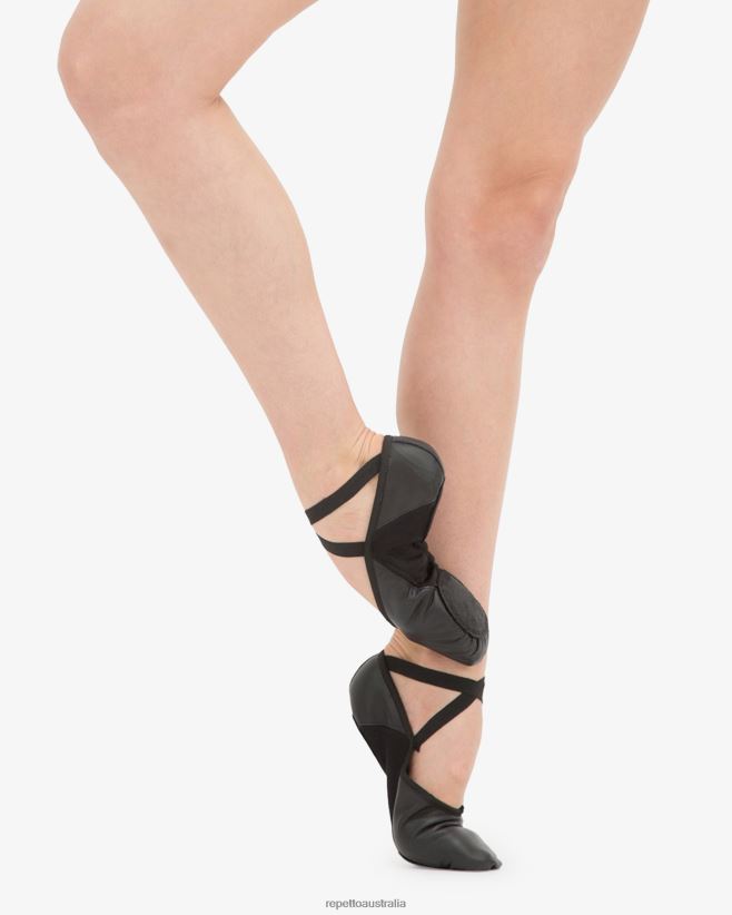Repetto F4XL600 Women Professional Soft Ballet Shoes With Split Sole Footwear Black