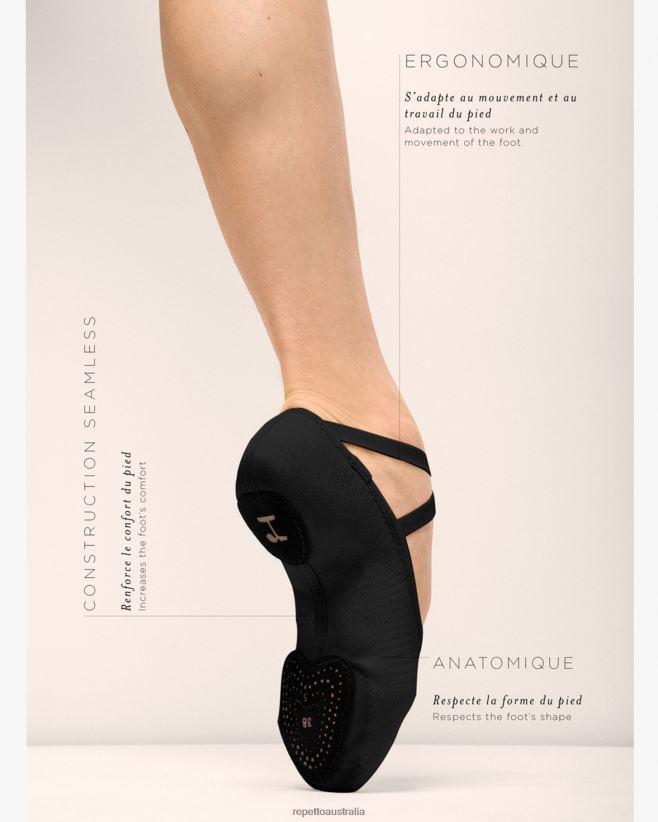 Repetto F4XL610 Women Soft Ballet Shoes Dance F.I.T Footwear Black