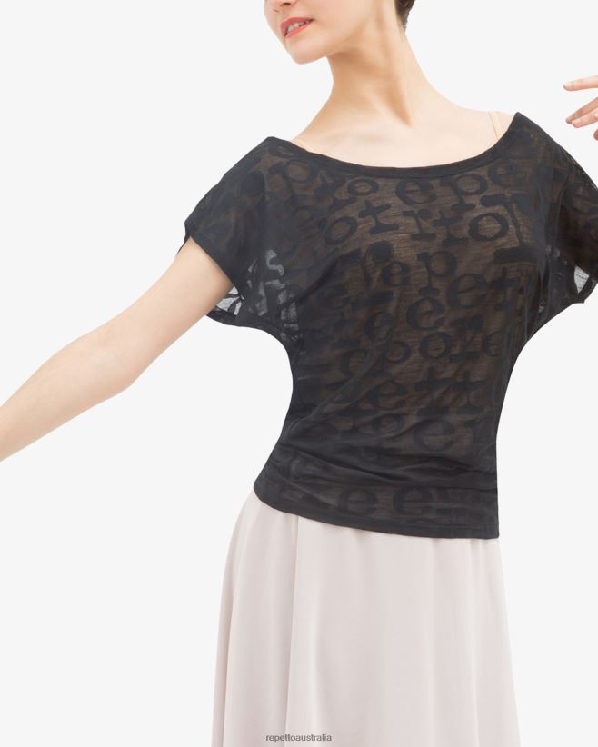 Repetto F4XL553 Women Transparent T-Shirt Clothing Black