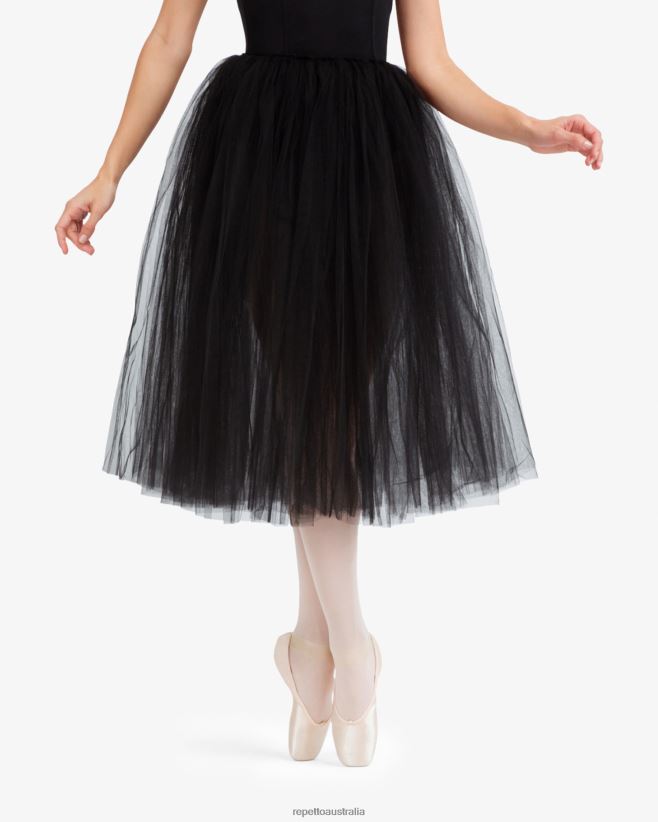 Repetto F4XL492 Women Rehearsal Tulle Skirt Clothing Black