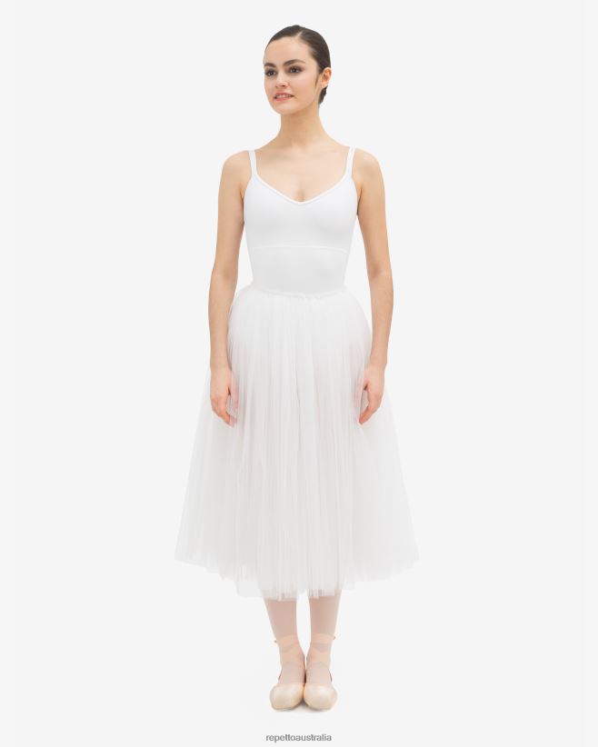 Repetto F4XL493 Women Rehearsal Tulle Skirt Clothing White
