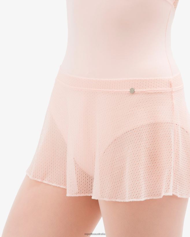 Repetto F4XL499 Women Short Lace Skirt Clothing Petal Pink