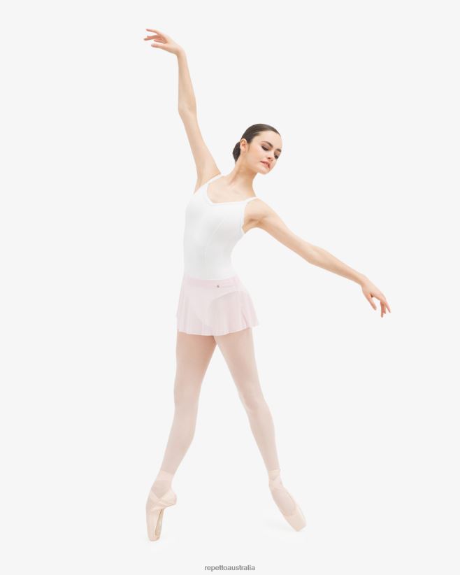 Repetto F4XL502 Women Short Fishnet Skirt Clothing Pale Pink