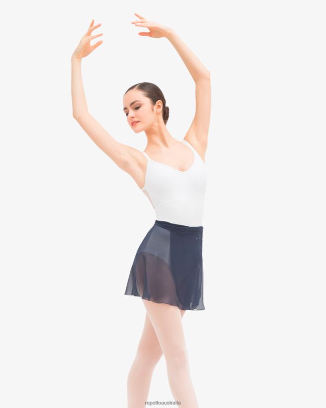 Repetto F4XL506 Women Short Chiffon Skirt Clothing Midnight Blue