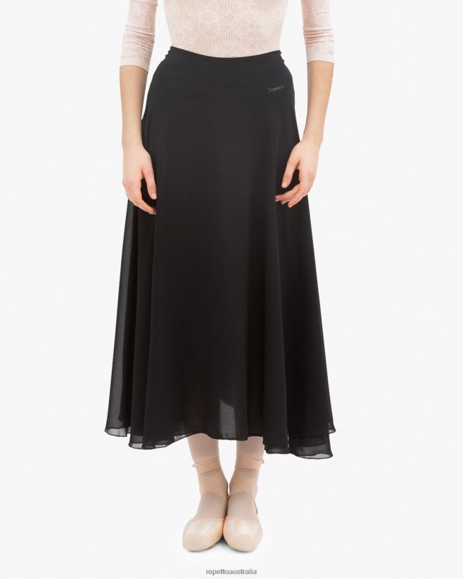 Repetto F4XL510 Women Reversible Rehearsal Skirt Clothing Black