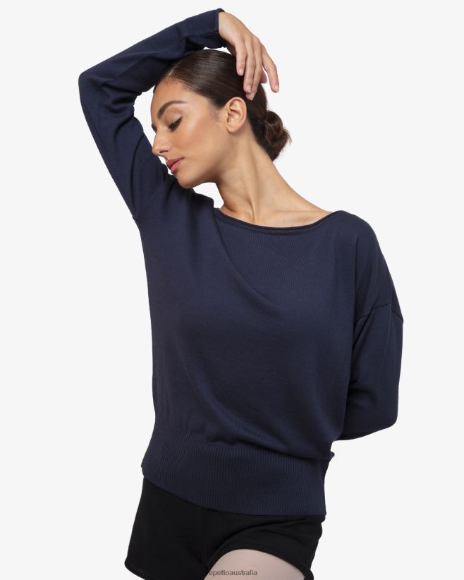 Repetto F4XL516 Women Warm-Up Pull Over Clothing Midnight Blue
