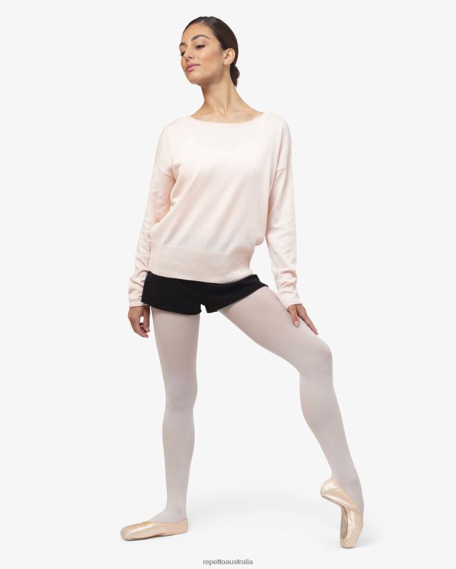 Repetto F4XL517 Women Warm-Up Pull Over Clothing Petal Pink