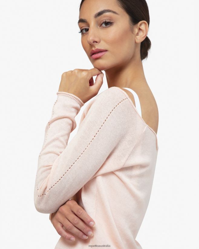 Repetto F4XL518 Women Warm-Up Top Clothing Petal Pink