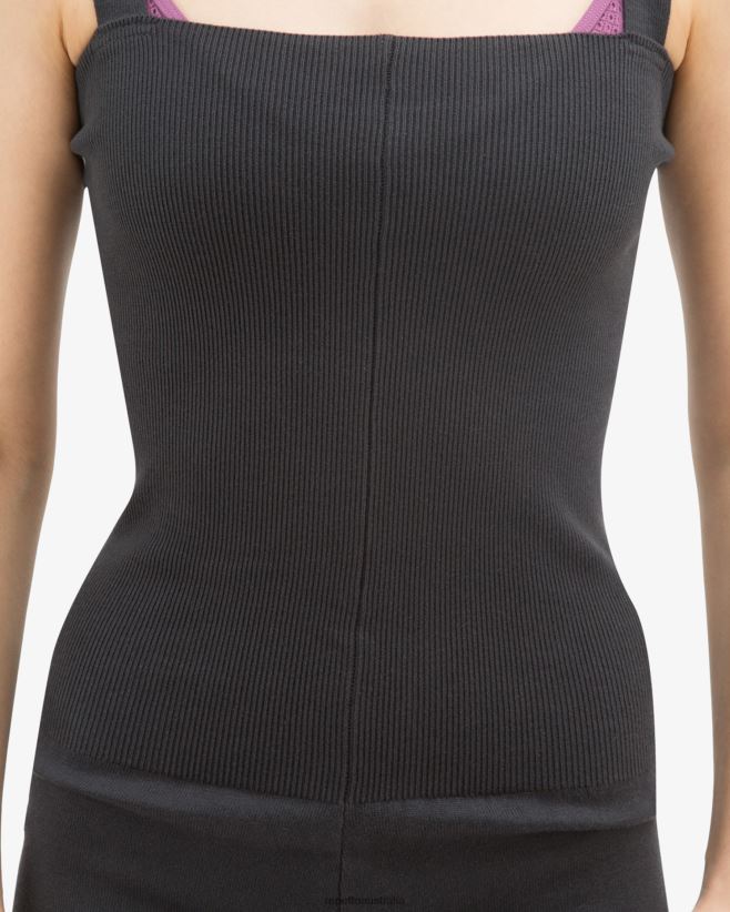 Repetto F4XL530 Women Jumpsuit With Large Straps Clothing Anthracite Grey