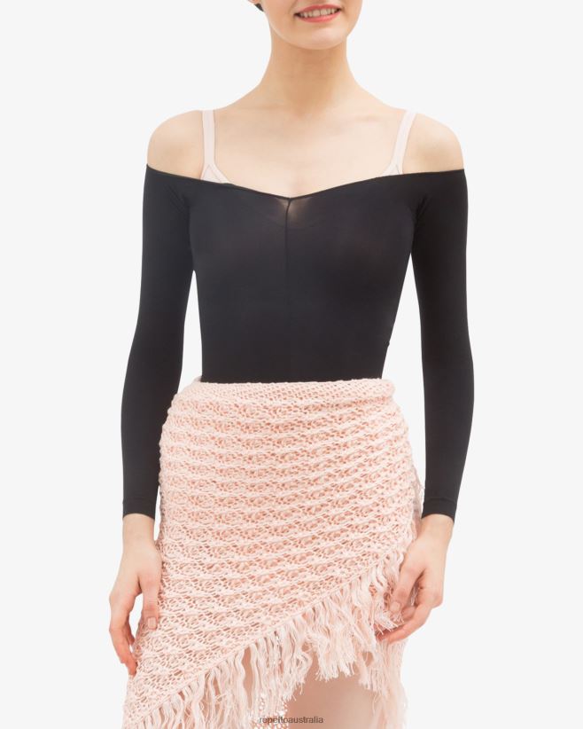 Repetto F4XL537 Women Knit Shawl With Fringes Clothing Petal Pink