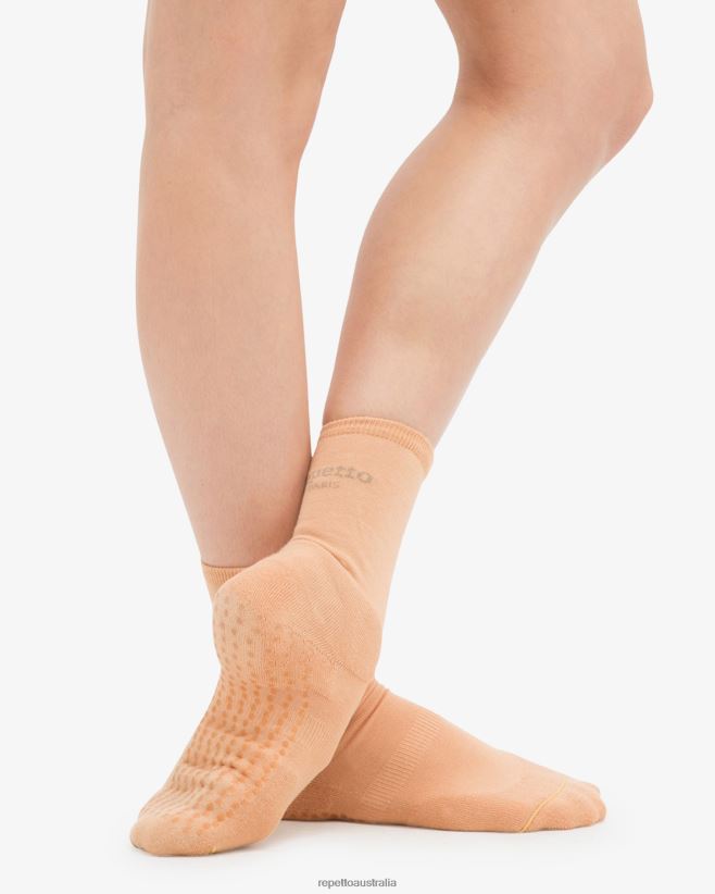 Repetto F4XL546 Women Anti Slippery Socks For Warming Up Accessories Tan Beige