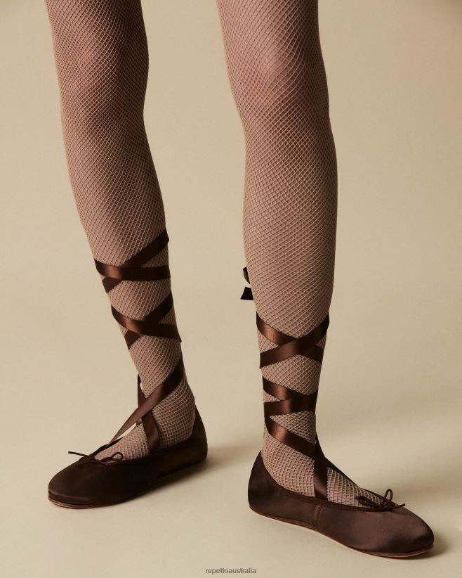 Repetto F4XL32 Women Sophia Ballerinas - Satin Footwear Mocha Brown