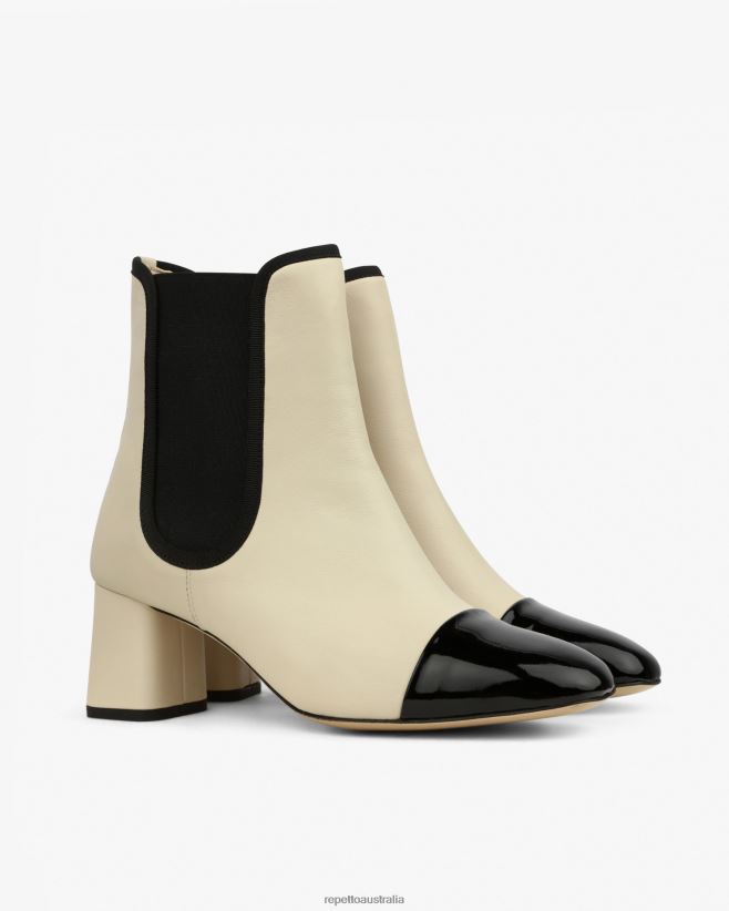 Repetto F4XL193 Women Melissa Ankle Boots Footwear Swan Beige And Black
