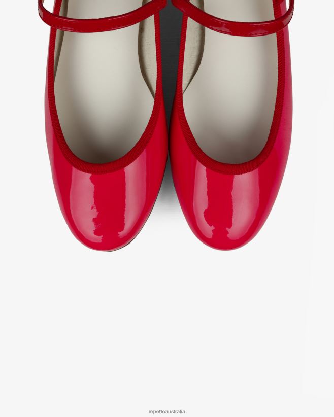 Repetto F4XL166 Women Rose Mary Janes Footwear Raspberry Pink And Flammy Red