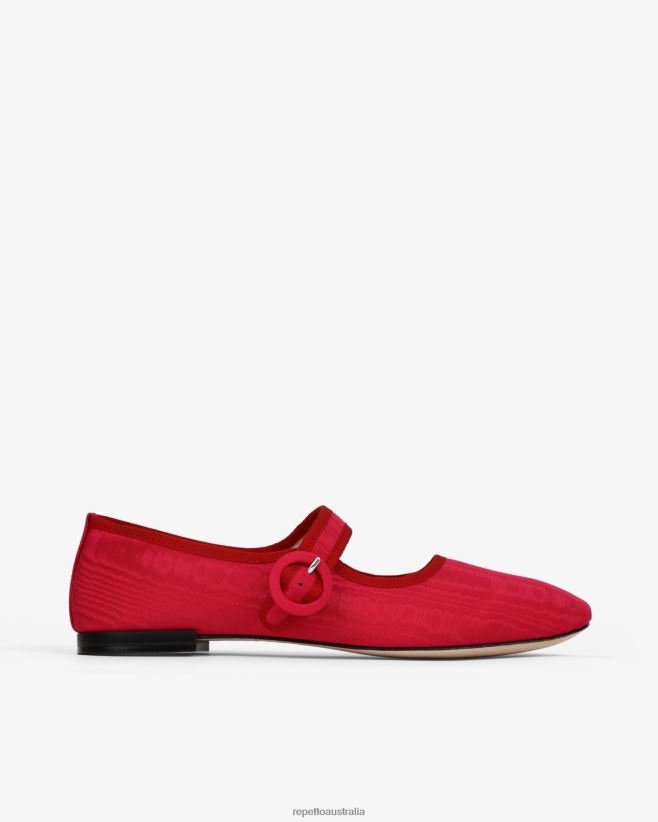 Repetto F4XL167 Women Georgia Mary Janes - Satin Footwear Raspberry Pink And Flammy Red