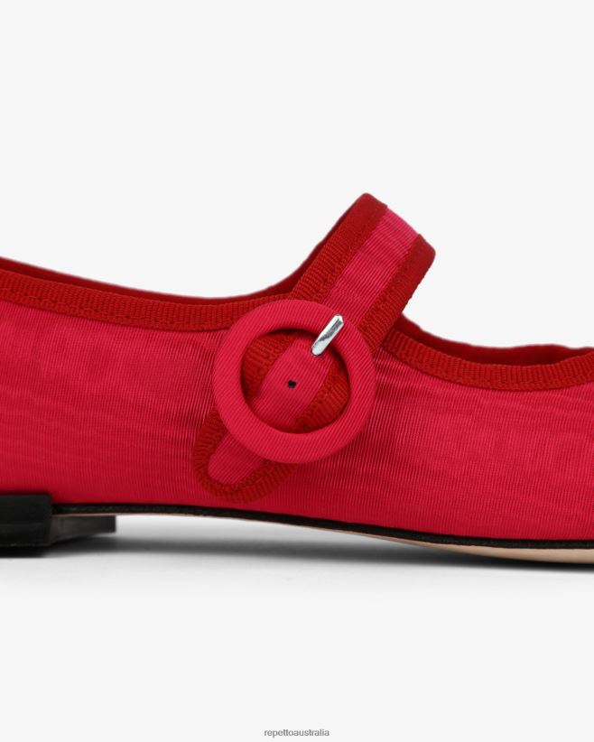 Repetto F4XL167 Women Georgia Mary Janes - Satin Footwear Raspberry Pink And Flammy Red