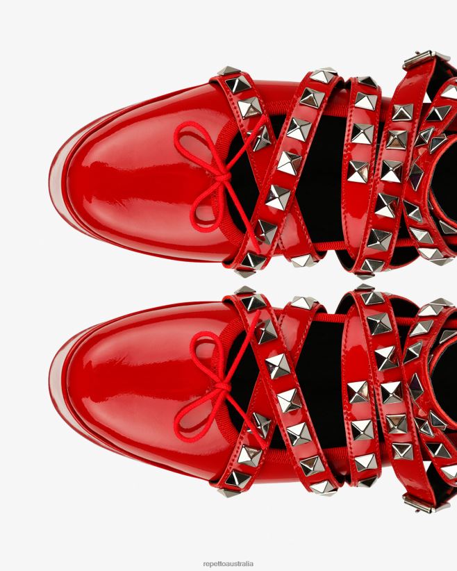 Repetto F4XL180 Women X Noir Kei Ninomiya - Platform Mary Janes With Ankle Strap Footwear Flammy Red