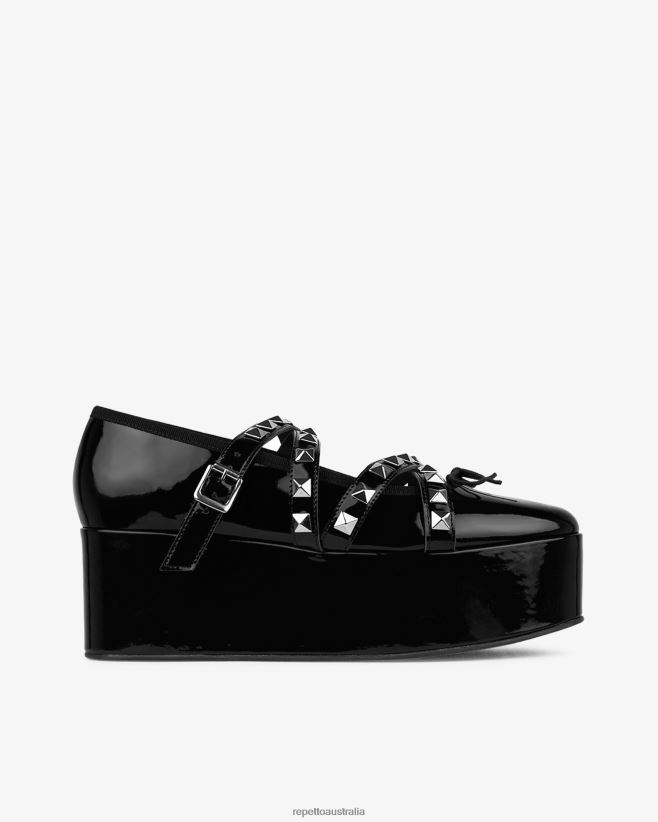 Repetto F4XL182 Women X Noir Kei Ninomiya - Platform Mary Janes With Studded Strap Footwear Black