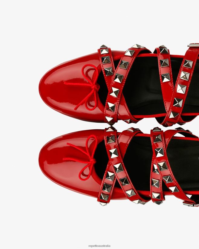 Repetto F4XL183 Women X Noir Kei Ninomiya - Platform Mary Janes With Studded Strap Footwear Flammy Red